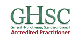 GHSC (General Hypnotherapy Standards Council) logo with the text 'Accredited Practitioner'.